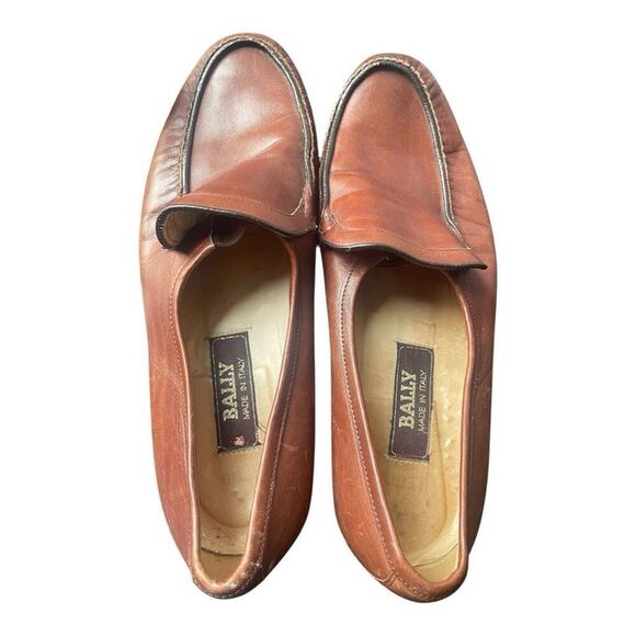 Men's Leather Bally Brown Slip On Casual Shoes Quiet Luxury Made in Italy - Picture 1 of 5